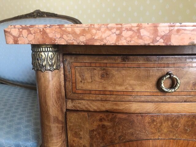 Antique bedside table with marble