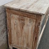 Glass sideboard in antique wood