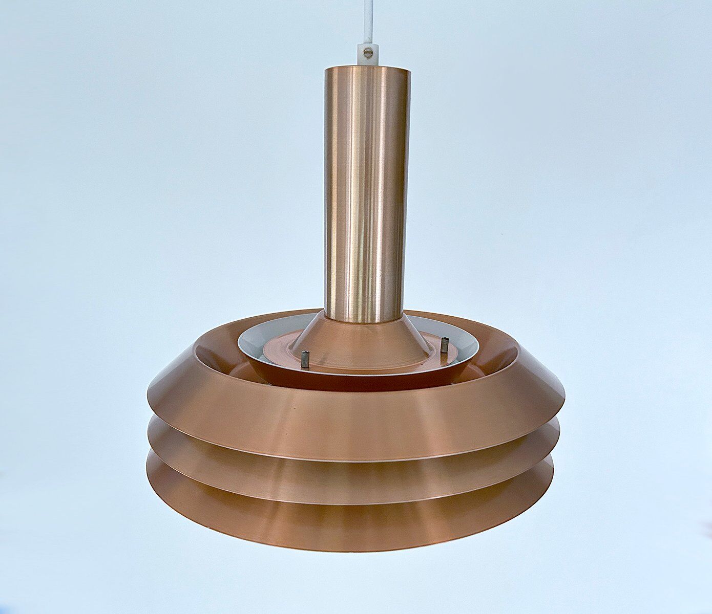 Mid-century modern Danish copper pendant light, 1970s