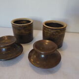 2 pots in gres with signed lid