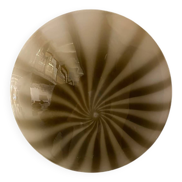 Contemporary Wall Lamp Brown Reeds on White Murano Glass
