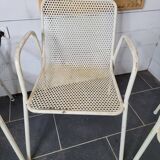 4 fauteuils de jardin en métal perforé