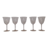 Ensemble de 5 verres à vin gravé vintage 1970