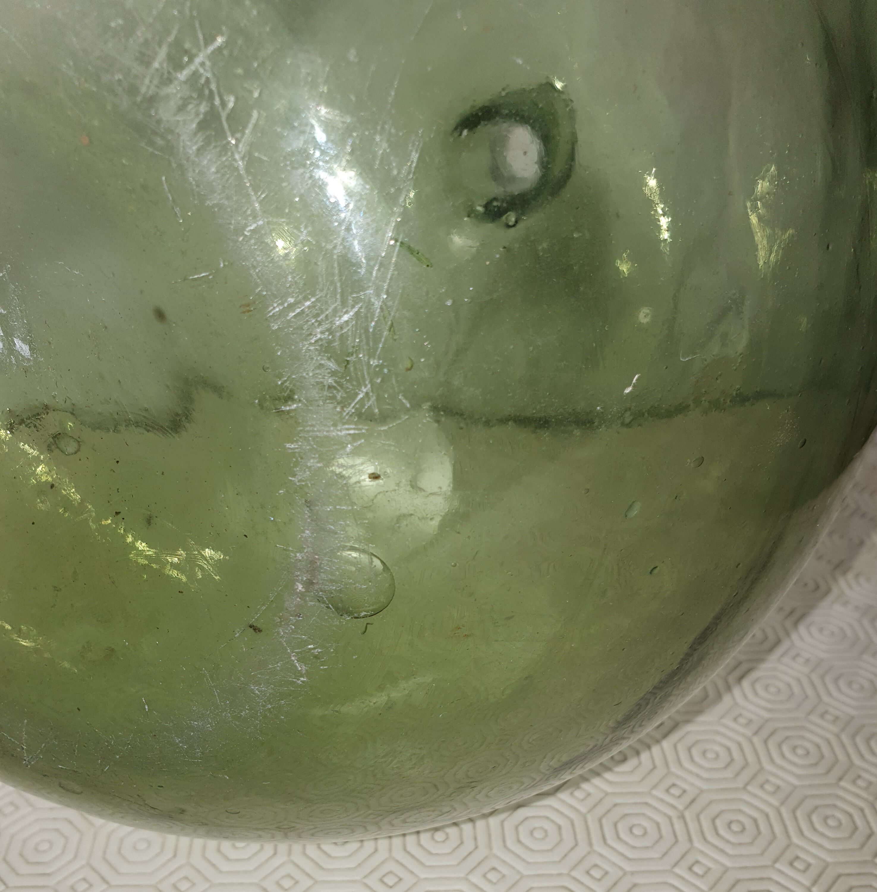 Demijohn glass green breath