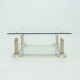 Two Tier Regency Lucite & Glass Pedestal Coffee table 1980s
