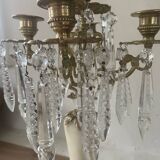 19th century marble, brass and tassel chandelier