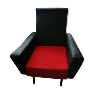 Skai armchair black red 1950 1960