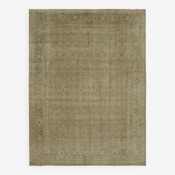 Hand-knotted anatolian 1970s 300 cm x 390 cm beige wool carpet