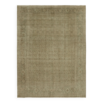 Hand-knotted anatolian 1970s 300 cm x 390 cm beige wool carpet