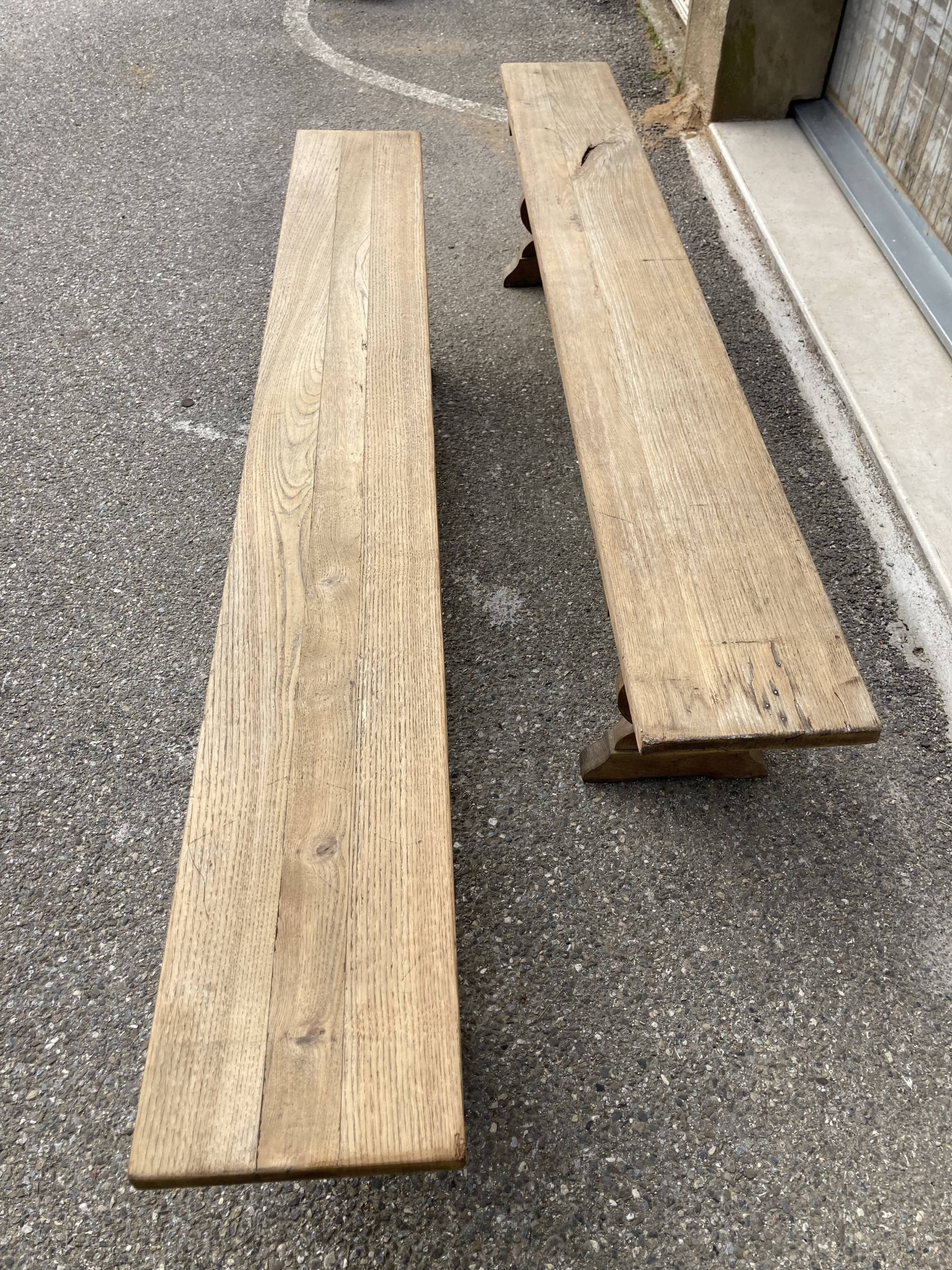 Pair of oak benches