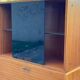 Vintage 1950s smoked glass secretary cabinet