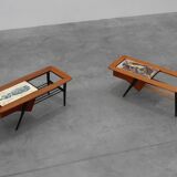 2 Coffee Tables '210', teak wood and ceramic,by Alfred Hendrickx, Belform