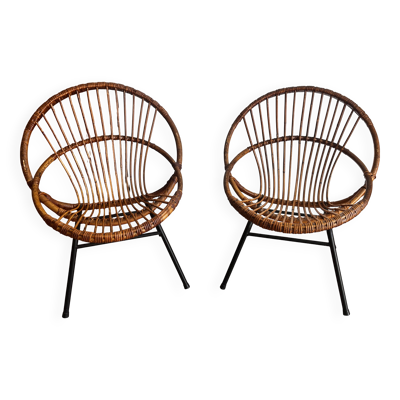 Fauteuils coquille années 60