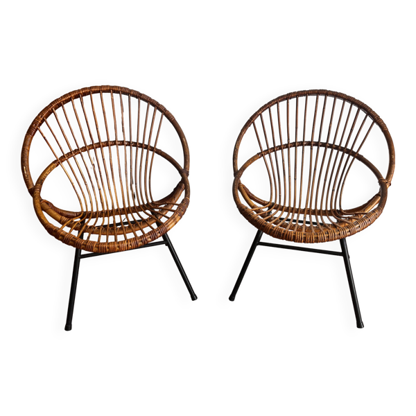 Fauteuils coquille années 60