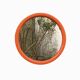 Vintage round wall mirror in orange plastic - diameter: 46 cm