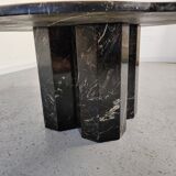 Black marble "cloud" coffee table, 70s/80s