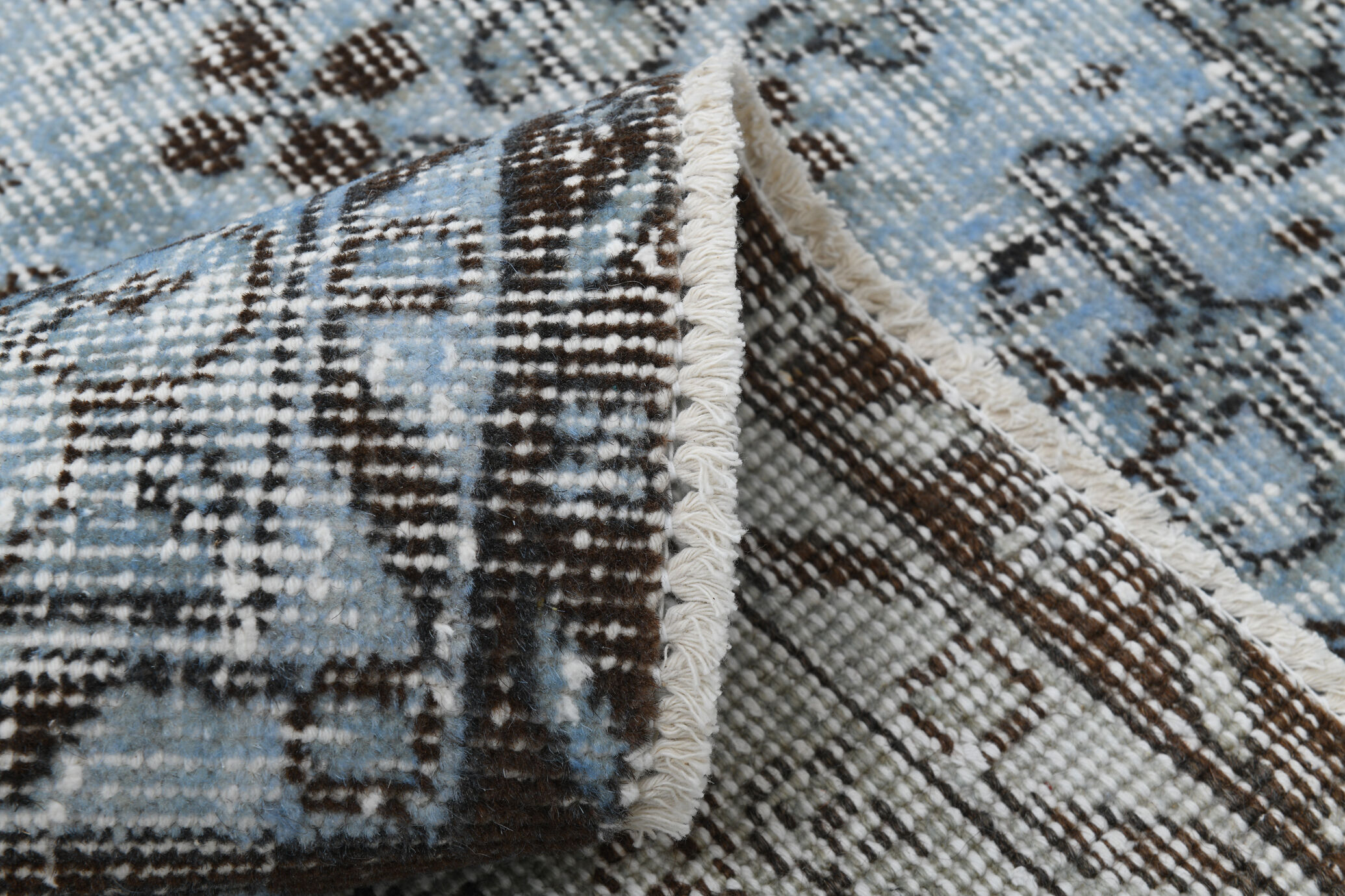 5x8 faded blue handmade turkish rug 260x150cm