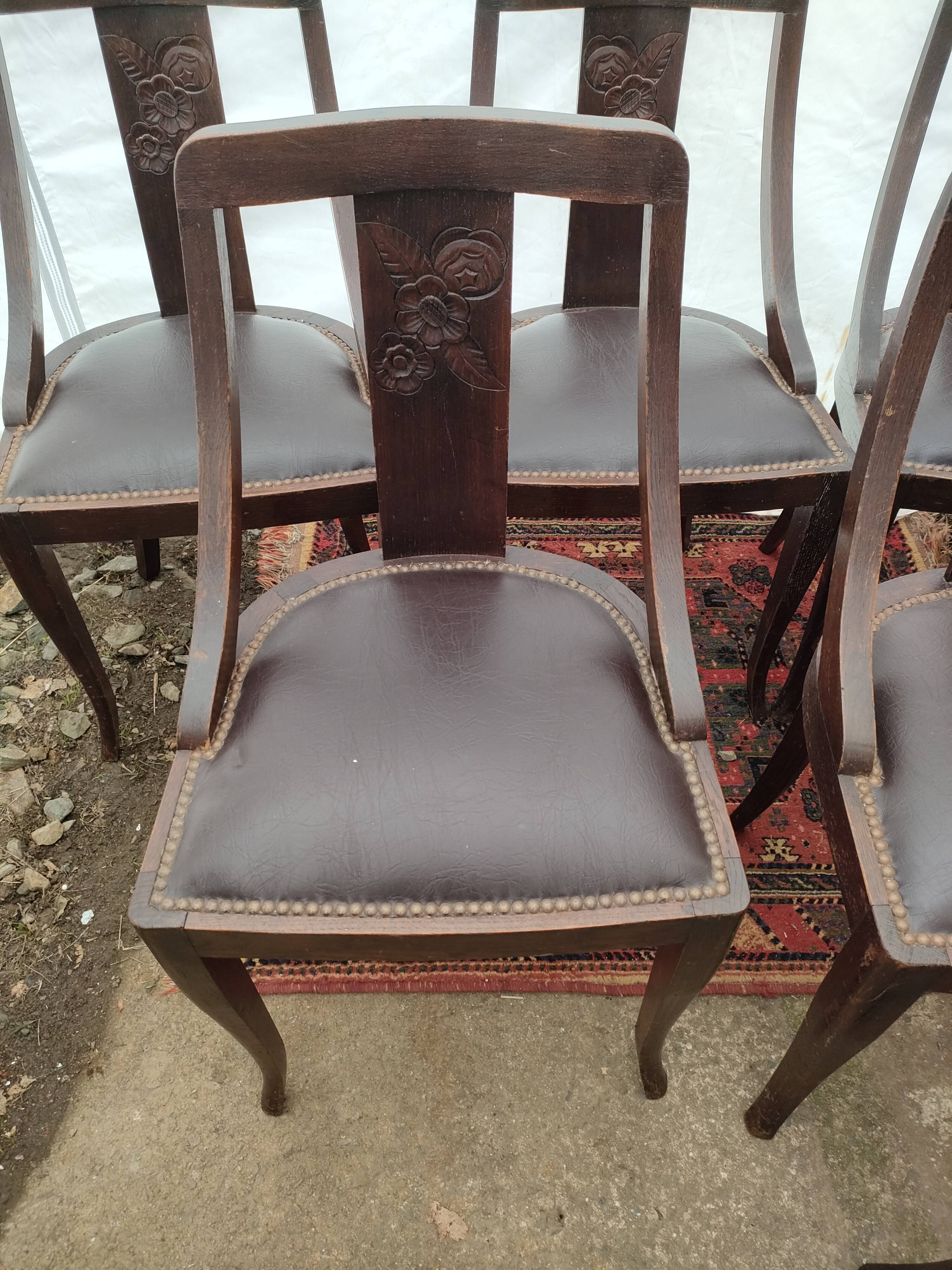 6 art deco period dining chairs