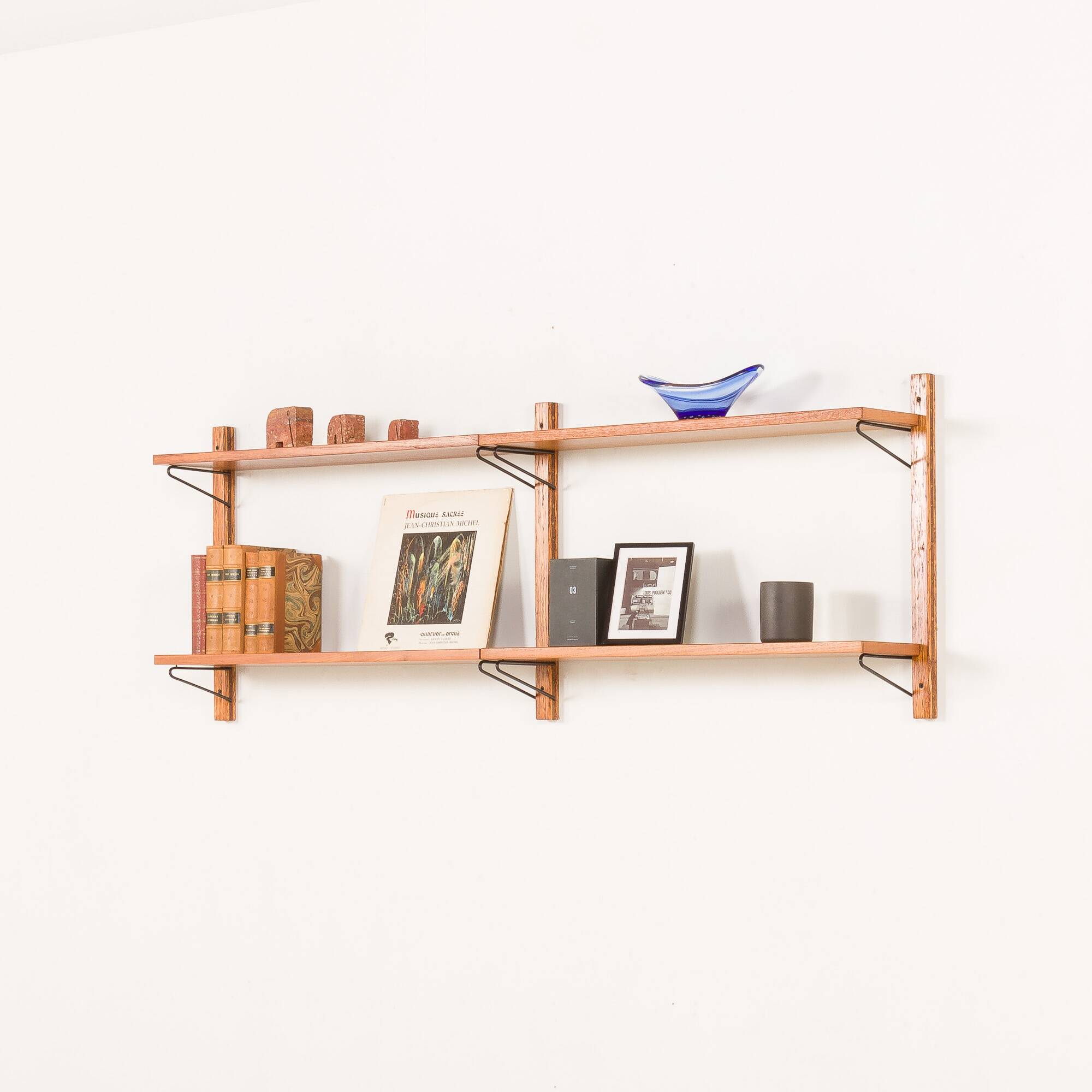 Danish mid-century upcycled teak shelving unit.
