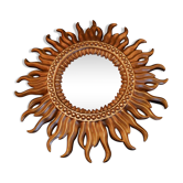 70s sun mirror in resin 38cm