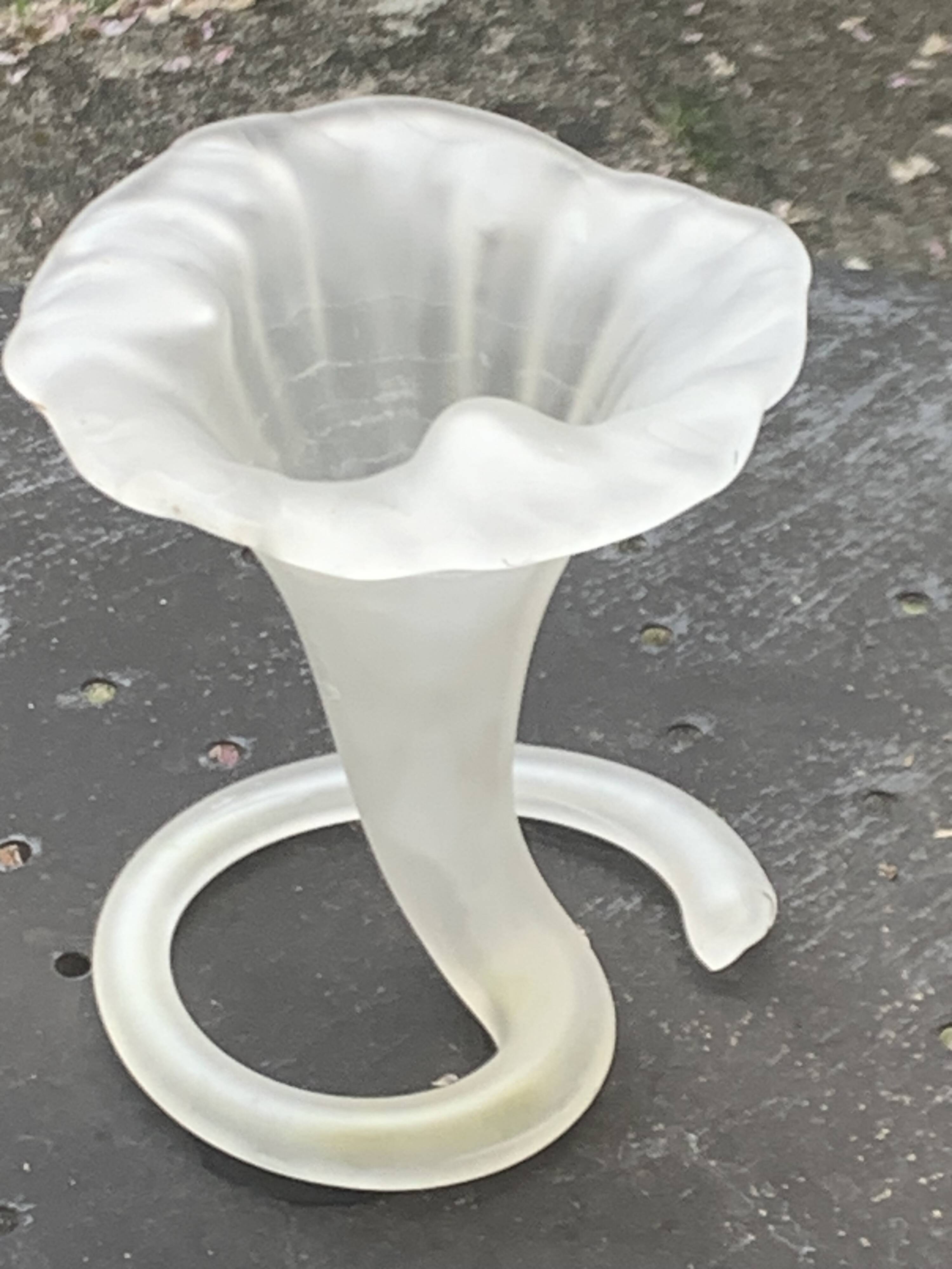 Corolla vase in antique frosted glass