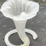 Corolla vase in antique frosted glass