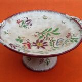 Compotier with floral decoration Faience of Sarreguemines 1960