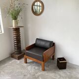 Poubelle écaille, résine et laiton années 50