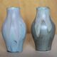 Pair of Denbac style flamed stoneware vases, small vintage vase, flower pot