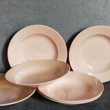 Six assiettes faïence pastel de digoin et sarreguemines anciennes