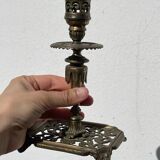Bougeoir Victorien en bronze doré