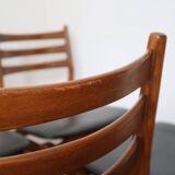 6 Scandinavian beech skai chairs