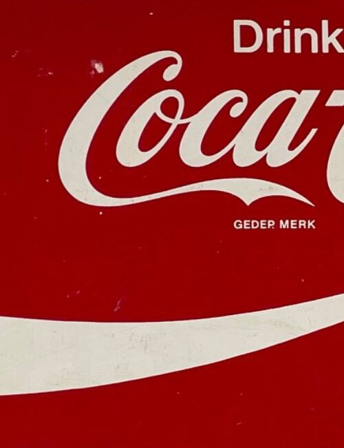 Double-sided metal plate coca cola