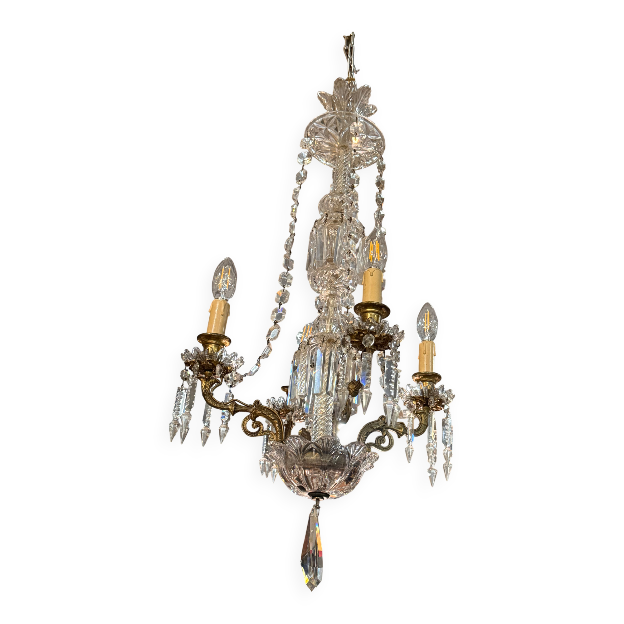 Lustre 4 feux en crsital Baccarat