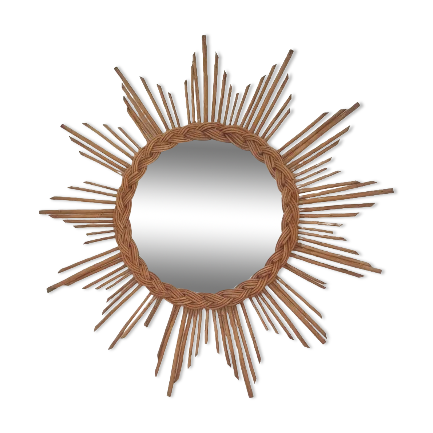 Rattan sun mirror 1960, 55 cm