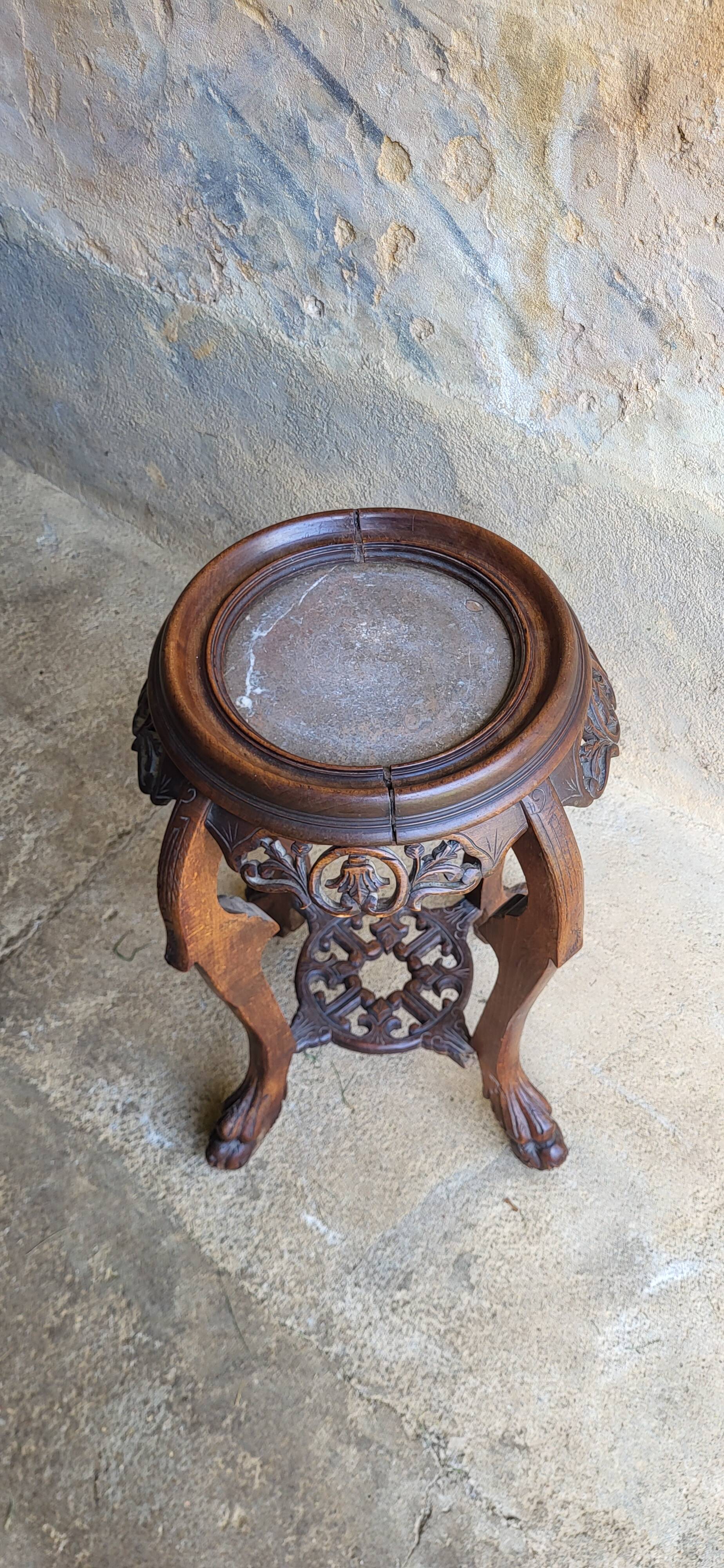 1900 Wood & Marble Stand