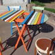 Salon de jardin multicolore