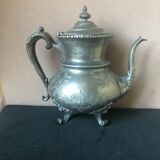 Silver tin teapot