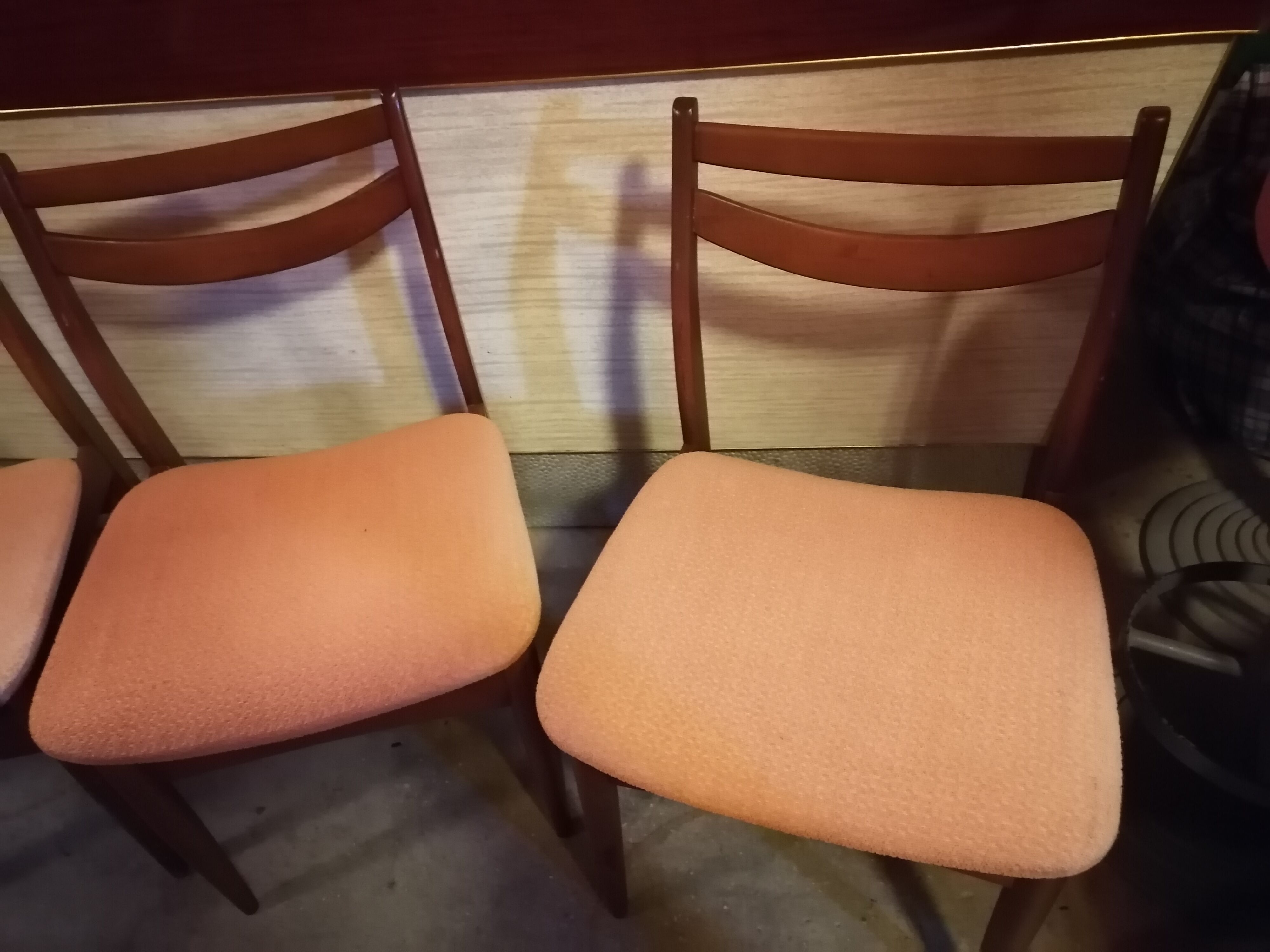 Set of 4 Scandinavian teak chairs 1960 fabric
