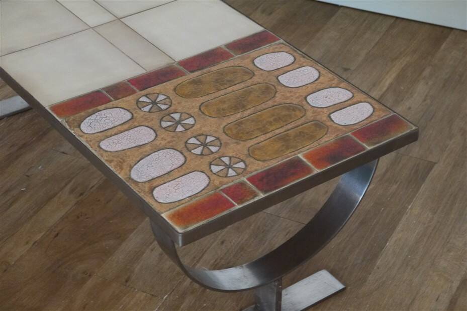 Ceramic and metal coffee table 1970