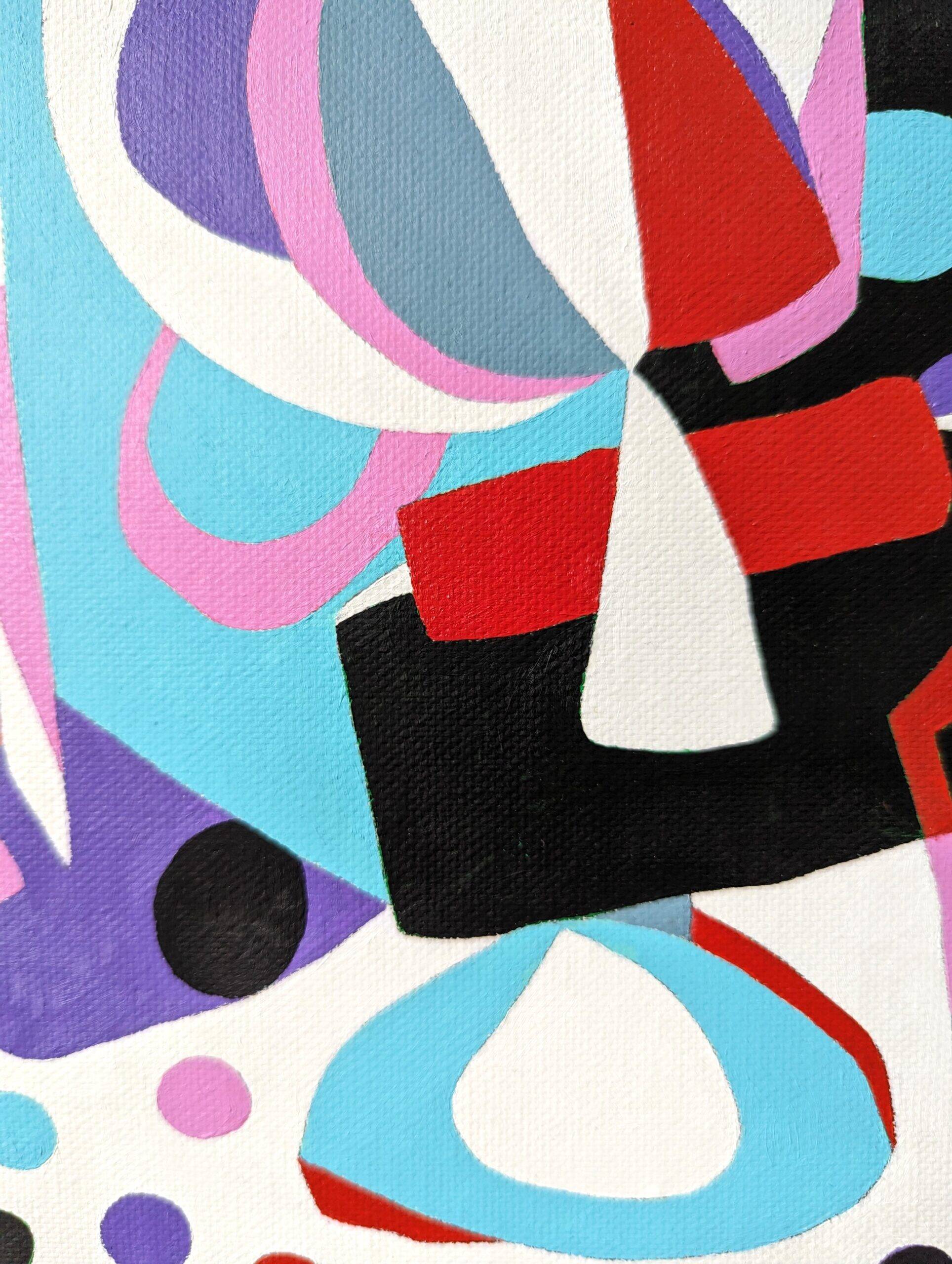 Contemporary Abstract "Morning Blues", Small Unframed Oil Painting, 2022