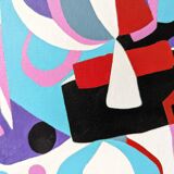 Contemporary Abstract "Morning Blues", Small Unframed Oil Painting, 2022