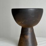 Dark brown raw ceramic cup
