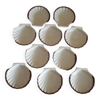 Ensemble coquilles Saint Jacques - Céramique - Années 80