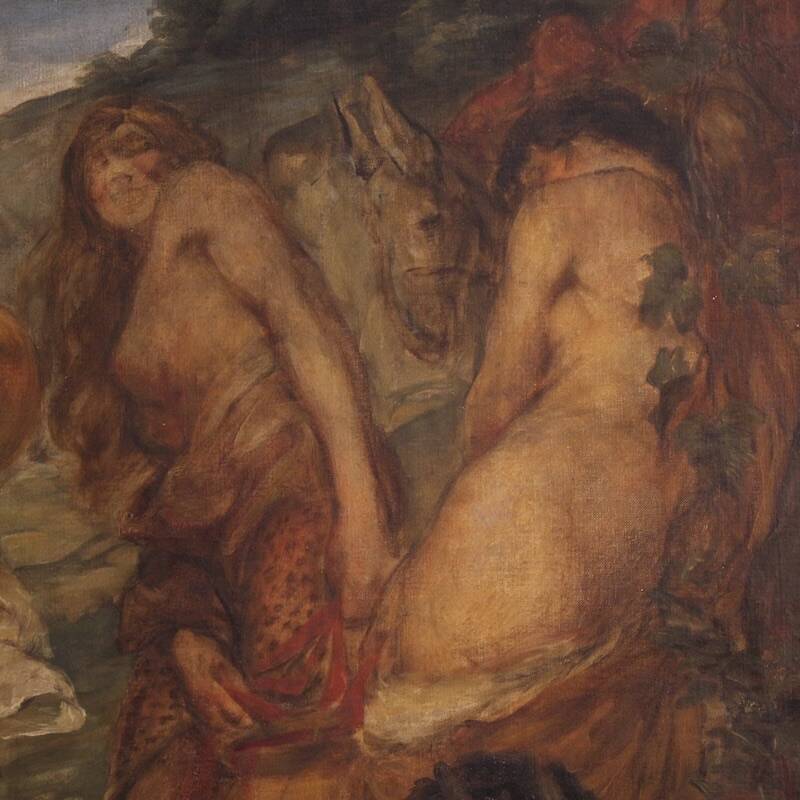 Mythological painting signed Vera Willoughby and dated 1911, Bacchanal