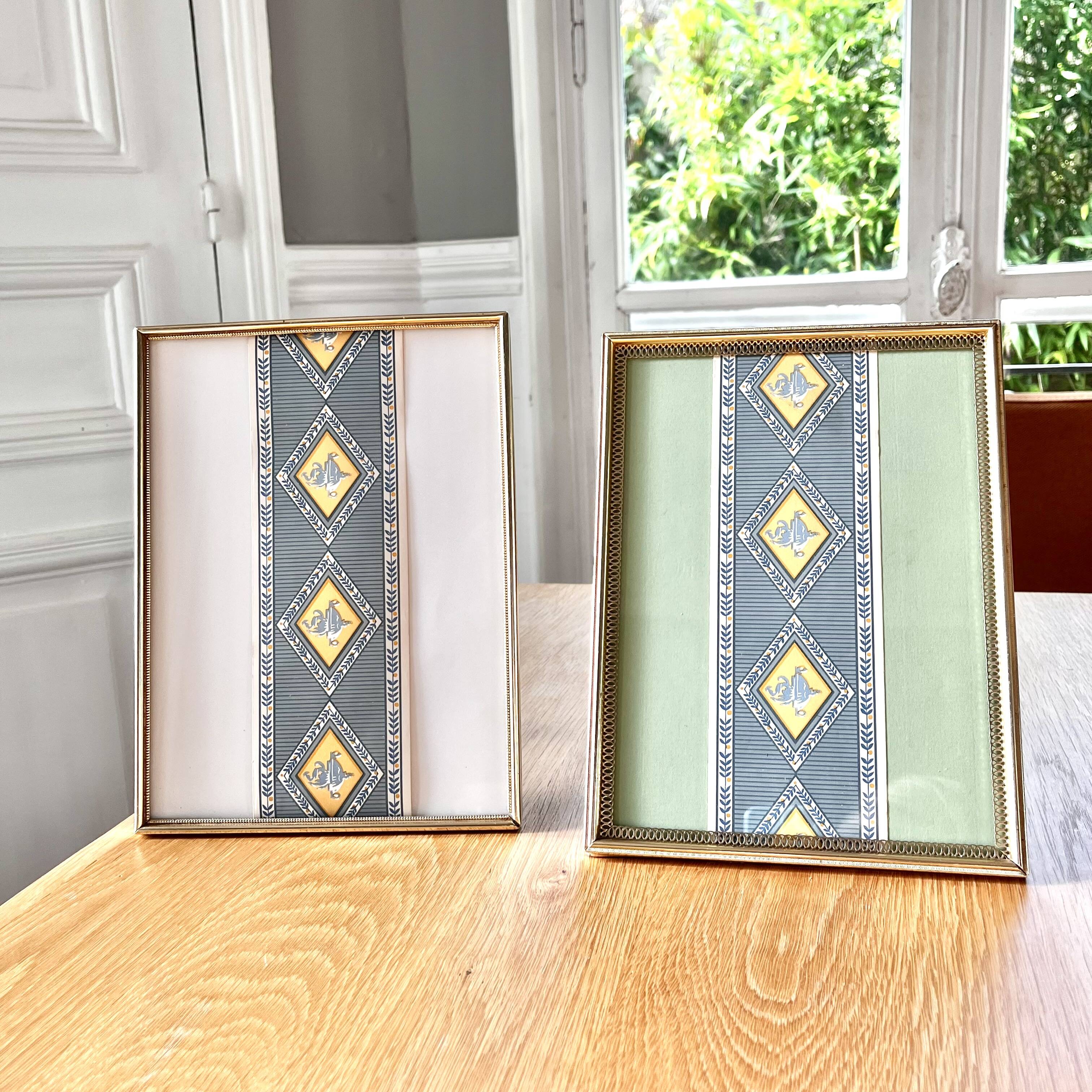 Old brass frame to stand