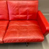 Sofa 3 places leather and chrome design 1950