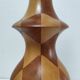 Lampe en bois tourné et incrustation de bois vintage