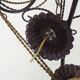 Vintage 4-arm, 4-light chandelier from the 1980s. Brown and gold metal.