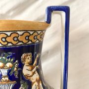 Renaissance decorated earthenware amphora vase from Gien